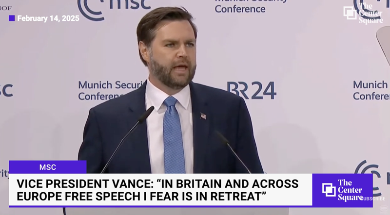 WATCH: VP Vance: Free speech in jeopardy in Europe